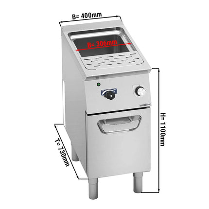 GGM Gastro Nồi Nấu Mì Điện - 1 Bồn - Đứng Độc Lập - 30L - 8kW - Có Van Xả