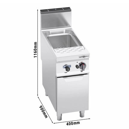 GGM Gastro Nồi Nấu Mì Gas - 1 Bồn - Đứng Độc Lập - 40L - 12kW - Có Van Xả - Có Tủ Bệ
