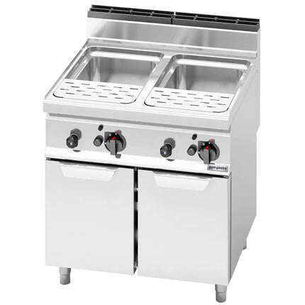 GGM Gastro Nồi Nấu Mì Gas - 2 Bồn - Đứng Độc Lập - 30L + 30L - 20kW - Có Van Xả
