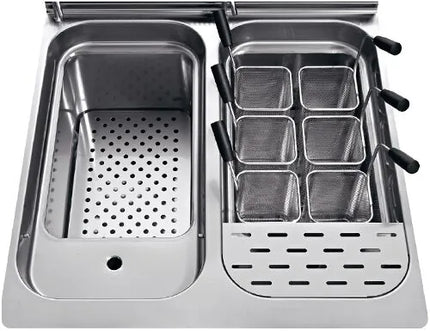 GGM Gastro Nồi Nấu Mì Gas - 2 Bồn - Đứng Độc Lập - 30L + 30L - 20kW - Có Van Xả