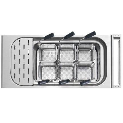 GGM Gastro Nồi Nấu Mì Gas - 2 Bồn - Đứng Độc Lập - 40+40L - 24kW - Có Van Xả