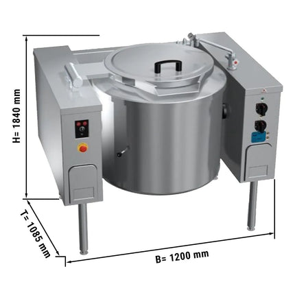 GGM Gastro Nồi Nấu Nghiêng Điện - 150L - 18kW - Gia Nhiệt Gián Tiếp - Kèm Đấu Nối Nước