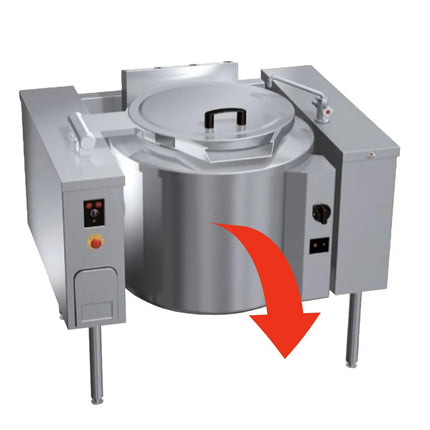 GGM Gastro Nồi Nấu Nghiêng Gas - 150L - 21kW - Gia Nhiệt Gián Tiếp - Kèm Đấu Nối Nước