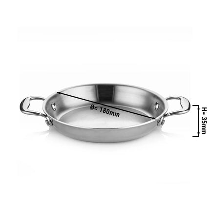 GGM Gastro Omelette Pan - Stainless Steel - Ø 180mm - Height: 64mm - suitable for all hob types including induction