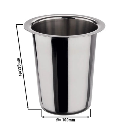 GGM Gastro Ống Đựng Dao Dĩa - Ø100mm - Cao 135mm - Thép Không Gỉ - Không Đục Lỗ