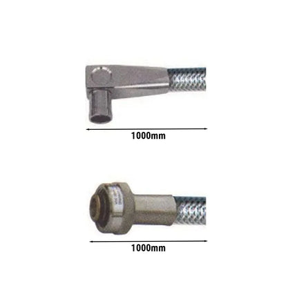 GGM Gastro Ống Gas An Toàn - 1000mm - Có Van An Toàn & Chống Vỡ Ống - Tiêu Chuẩn EN14800
