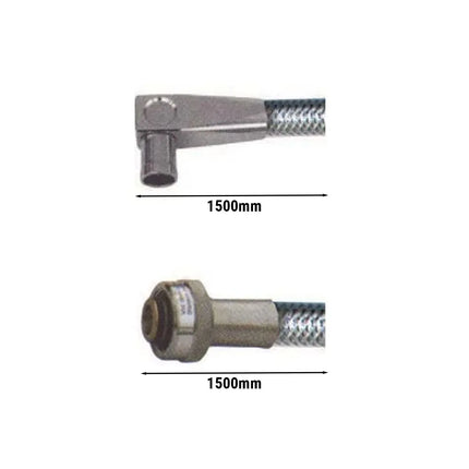 GGM Gastro Ống Gas An Toàn - 1500mm - Có Van An Toàn & Chống Vỡ Ống - Tiêu Chuẩn EN14800