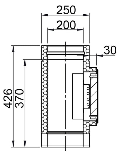 GGM Gastro Ống Khói Có Cửa Vệ Sinh - Thép Không Gỉ - Ø200mm