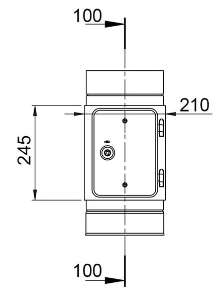 GGM Gastro Ống Khói Có Cửa Vệ Sinh - Thép Không Gỉ - Ø200mm