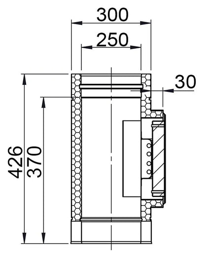 GGM Gastro Ống Khói Có Cửa Vệ Sinh - Thép Không Gỉ - Ø250mm