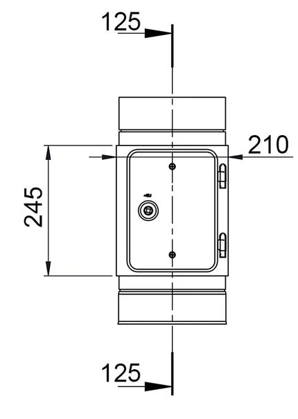 GGM Gastro Ống Khói Có Cửa Vệ Sinh - Thép Không Gỉ - Ø250mm