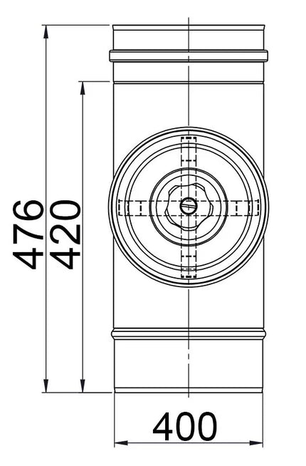 GGM Gastro Ống Khói Có Cửa Vệ Sinh - Thép Không Gỉ - Ø400mm
