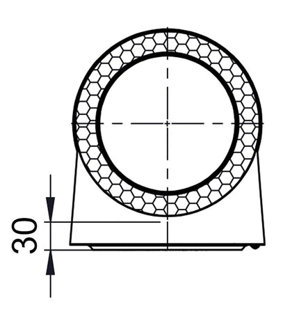 GGM Gastro Ống Khói Có Cửa Vệ Sinh - Thép Không Gỉ - Dài 0.426m - Cho Ống Ngoài Ø400mm - Ø350mm