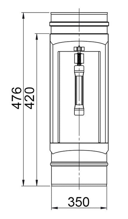 GGM Gastro Ống Khói Có Cửa Vệ Sinh - Thép Không Gỉ - Dài 0.476m - Ø350mm