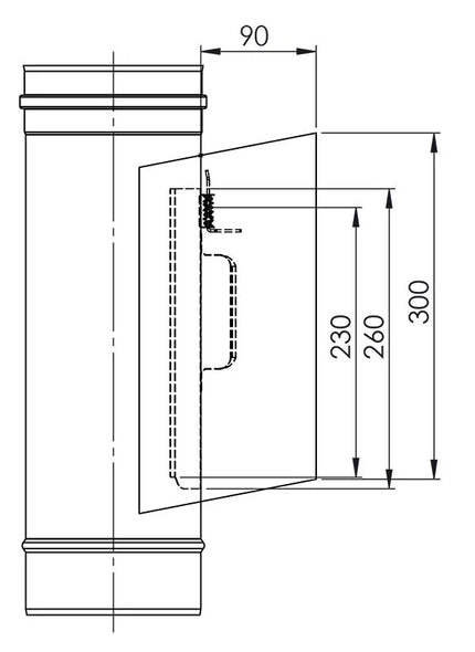 GGM Gastro Ống Khói Có Cửa Vệ Sinh - Thép Không Gỉ - Dài 0.476m - Ø450mm