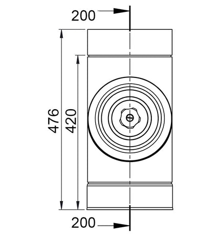GGM Gastro Ống Khói Thẳng - Thép Không Gỉ - Ø400mm