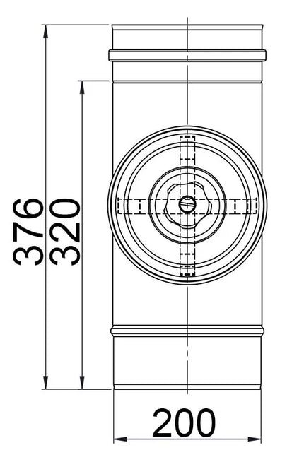 GGM Gastro Ống Khói Thẳng - Thép Không Gỉ - Dài 0.376m - Ø200mm
