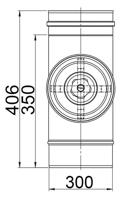 GGM Gastro Ống Khói Thẳng - Thép Không Gỉ - Dài 0.406m - Ø300mm
