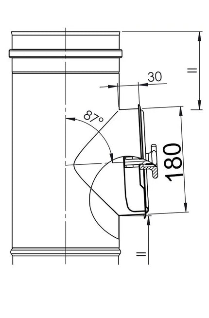 GGM Gastro Ống Khói Thẳng - Thép Không Gỉ - Dài 0.406m - Ø300mm
