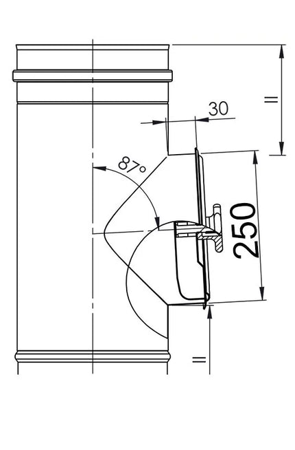 GGM Gastro Ống Khói Thẳng - Thép Không Gỉ - Dài 0.476m - Ø450mm