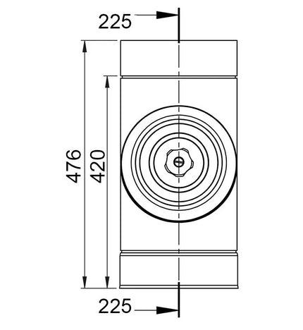 GGM Gastro Ống Khói Thẳng - Thép Không Gỉ - Dài 0.476m - Ø450mm