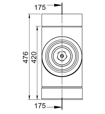 GGM Gastro Ống Khói Thẳng - Thép Không Gỉ - Dài 0.476m - Cho Ống Ngoài Ø400mm - Ø350mm