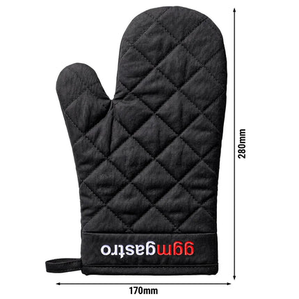 GGM Gastro Oven Mitt - Black - Size: One Size - Heat-Resistant up to 180°C