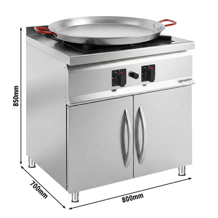 GGM Gastro Paella Gas Cooker - 24 kW - 1 Burner - with Paella Pan & 2-Door Base Cabinet