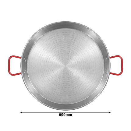 GGM Gastro Paella Pan - Ø 600mm - Carbon Steel - red handles