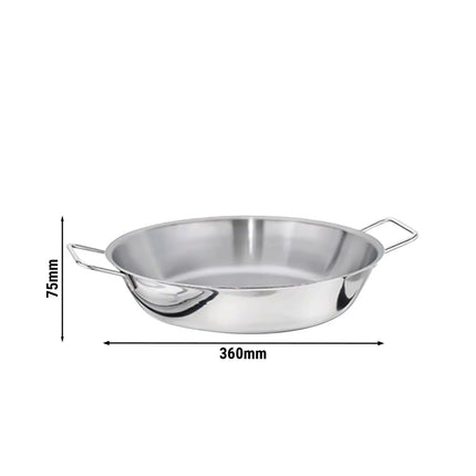 GGM Gastro Paella Pan - Stainless Steel – Ø 360 mm – Height: 75 mm - 8L - Induction Compatible