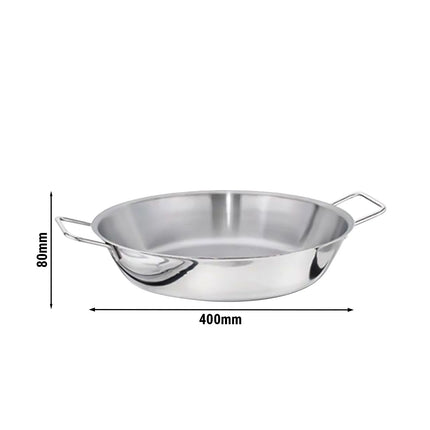GGM Gastro Paella Pan - Stainless Steel – Ø 400 mm – Height: 80 mm - 10L - Induction Compatible