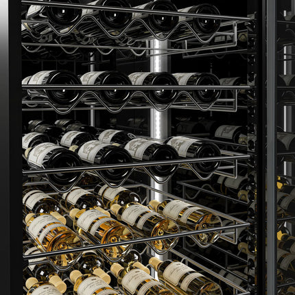 GGM Gastro Panoramic Commercial Wine Fridge - Black - Single Zone - 400L - max. 81 bottles