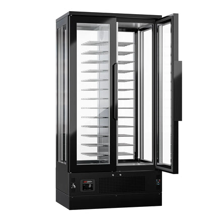 GGM Gastro Panoramic Commercial Wine Fridge - Black - Single Zone - 450L - max. 104 bottles