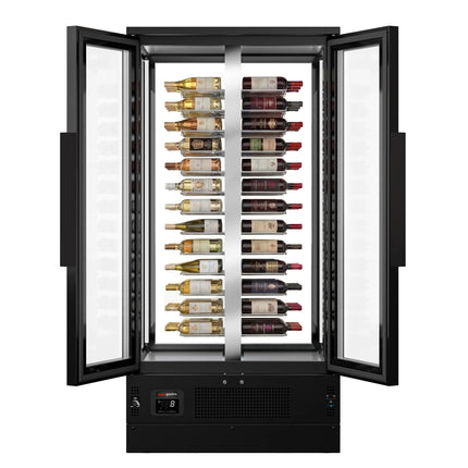 GGM Gastro Panoramic Commercial Wine Fridge - Black - Single Zone - 450L - max. 104 bottles