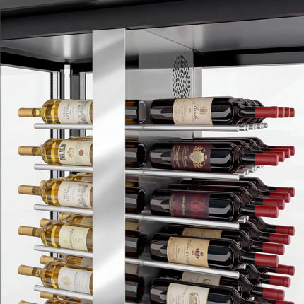 GGM Gastro Panoramic Commercial Wine Fridge - Black - Single Zone - 450L - max. 104 bottles