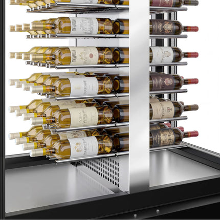 GGM Gastro Panoramic Commercial Wine Fridge - Black - Single Zone - 450L - max. 104 bottles
