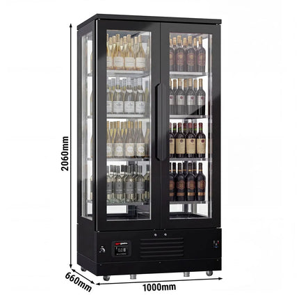 GGM Gastro Panoramic Commercial Wine Fridge - Stainless Steel - Single Zone - 450L - max. 128 bottles