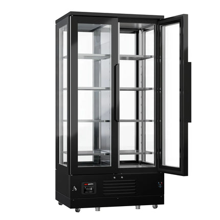 GGM Gastro Panoramic Commercial Wine Fridge - Stainless Steel - Single Zone - 450L - max. 128 bottles