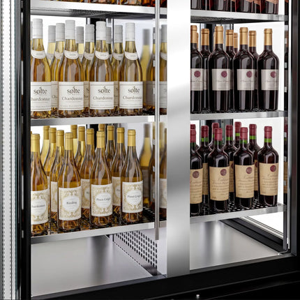 GGM Gastro Panoramic Commercial Wine Fridge - Stainless Steel - Single Zone - 450L - max. 128 bottles