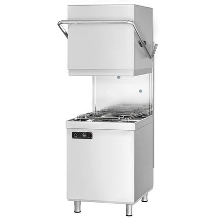 GGM Gastro Pass-through dishwasher - 6.52 kW - incl. inlet table left & outlet table right - with detergent, rinse aid & drain pump
