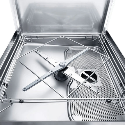 GGM Gastro Pass-through dishwasher - 6.52 kW - incl. inlet table left & outlet table right - with detergent, rinse aid & drain pump