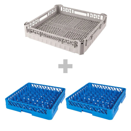 GGM Gastro Pass Through Dishwasher - Digital Controls - 7.1kW - incl. Inlet Table left, Outlet Table right - with Detergent & Rinse Aid Dosing Pumps, Drain Pump