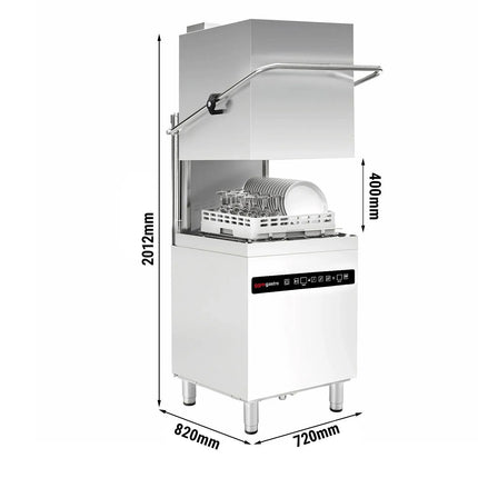 GGM Gastro Pass Through Dishwasher - Digital Controls - 8.7 kW - with Heat Recovery, Detergent and Rinse Aid Dosing Pumps, Drain Pump