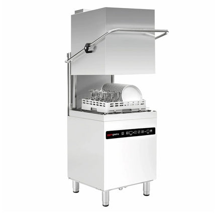 GGM Gastro Pass Through Dishwasher - Digital Controls - 8.7kW - incl. Inlet Table left, Outlet Table right - with Heat Recovery, Detergent & Rinse Aid Dosing Pumps, Drain Pump
