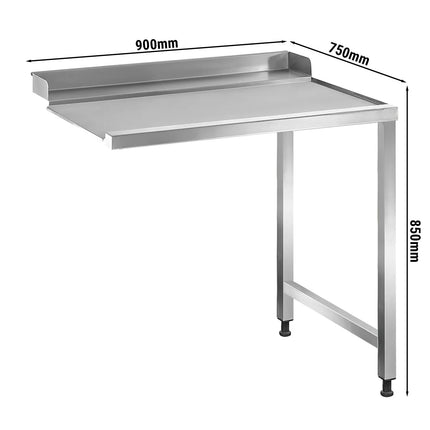 GGM Gastro Pass Through Dishwasher Outlet Table - 900mm - Mounted right - for DSOZ445N