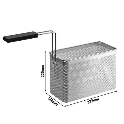 GGM Gastro Pasta Basket for Pasta Cooker Mario - 140x332x220mm - Stainless Steel - GN 1/2 - with rounded edges - 1 handle