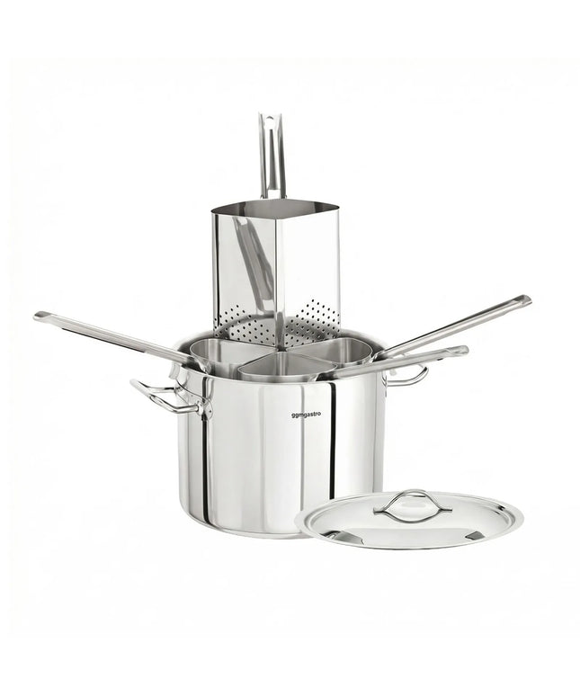 GGM Gastro Pasta Cooker Set - Stainless Steel - 22.4 L - Ø 360 mm - incl. 4 Baskets - Induction Compatible