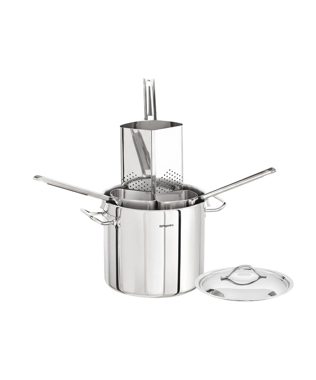GGM Gastro Pasta Cooker Set - Stainless Steel - 8 L - Ø 240 mm - incl. 3 Baskets - Induction Compatible