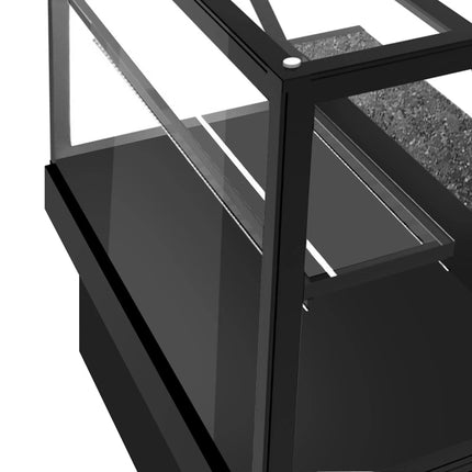 GGM Gastro Patisserie Counter TORONTO - 1300x800mm - black front - with 1 glass shelf - LED lighting - granite worktop