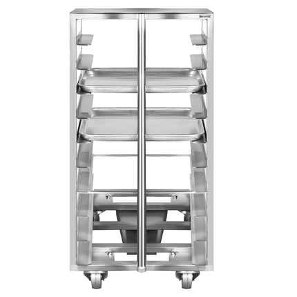 GGM Gastro Patisserie Tray Trolley -  Stainless Steel - 10-Level - for 10 x 600x400mm Trays - with low-noise braked castors